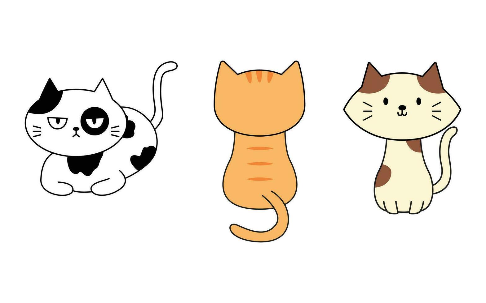 Cute cat doodle handdrawn cartoon for element, illustration, decoration, sticker, note vector