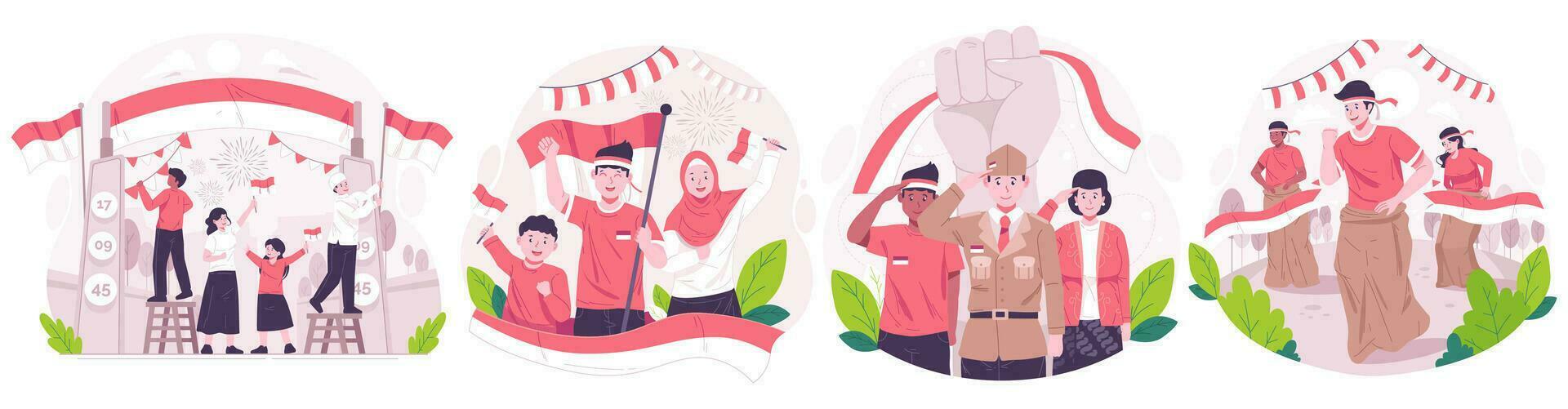 Illustration Set of Back to School. Cute School Boy and School Girl. Students are happy to go Back to School. Flat-style vector illustration