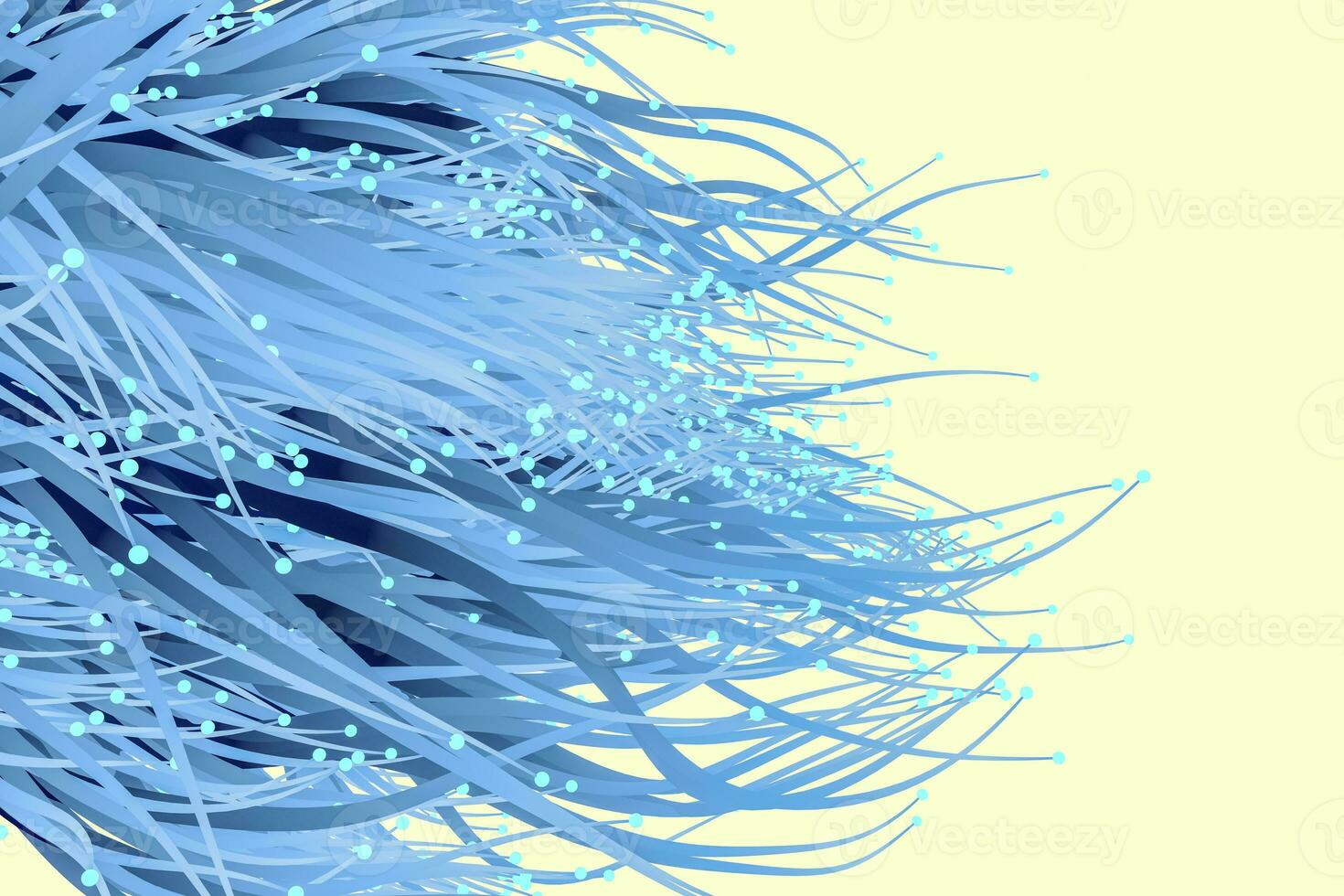 Blue growing lines and points, 3d rendering. photo