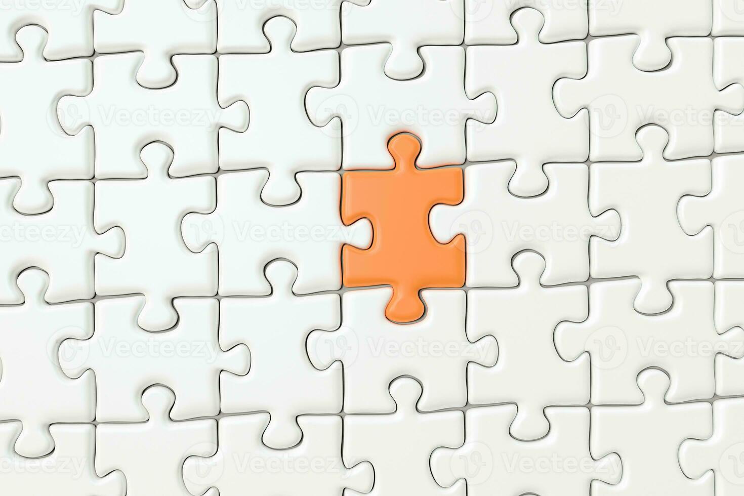 Blank puzzles arranged neatly with white background, 3d rendering. photo