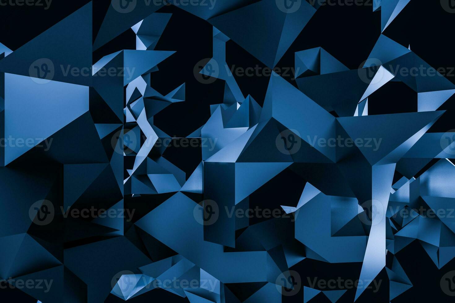 Triangular paper with creative shapes, 3d rendering photo