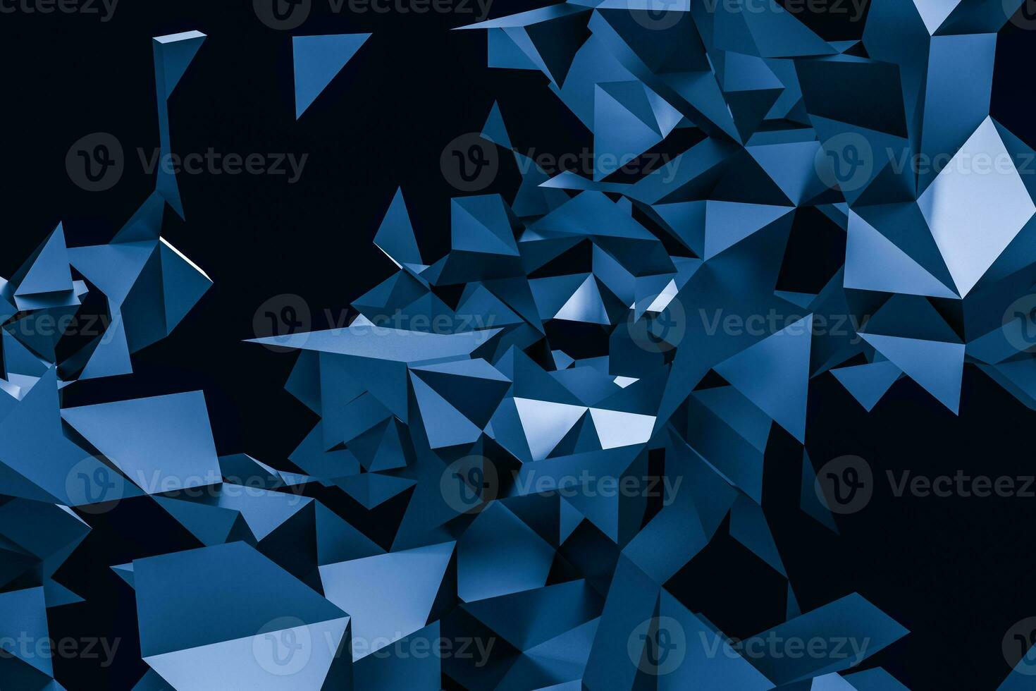 Triangular paper with creative shapes, 3d rendering photo