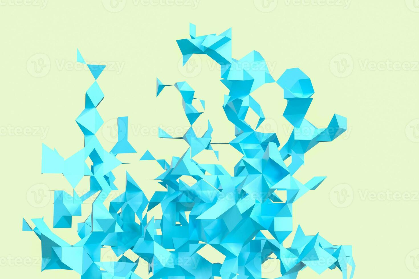Triangular paper with creative shapes, 3d rendering photo