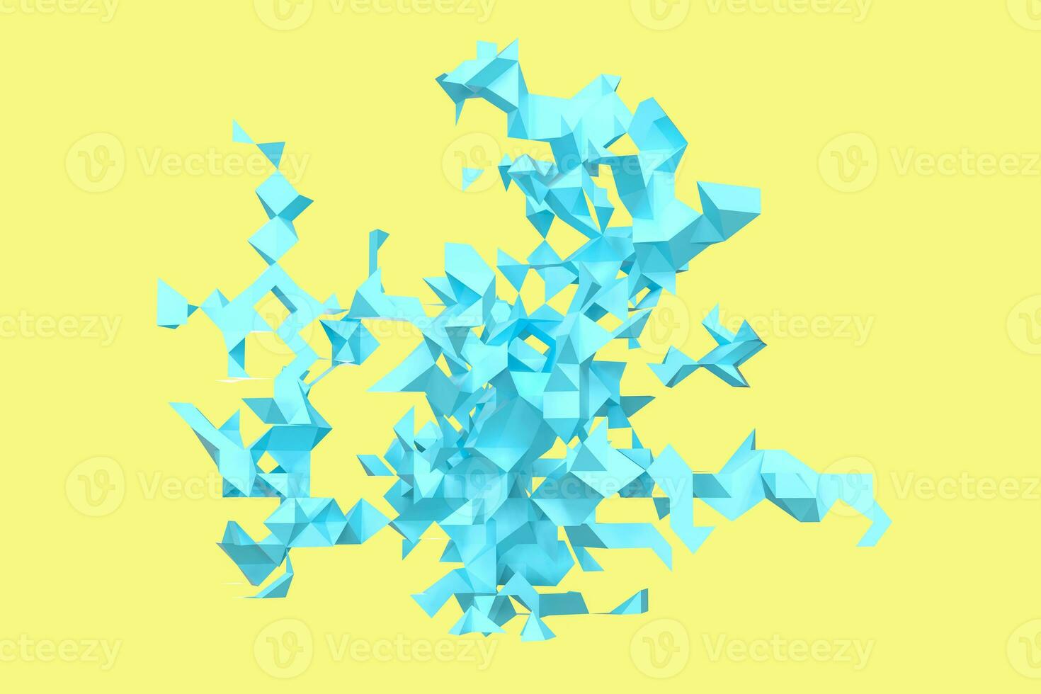 Triangular paper with creative shapes, 3d rendering photo