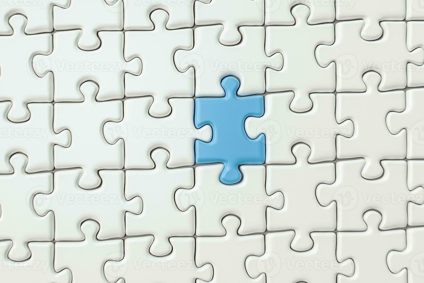 Blank puzzles arranged neatly with white background, 3d rendering. photo