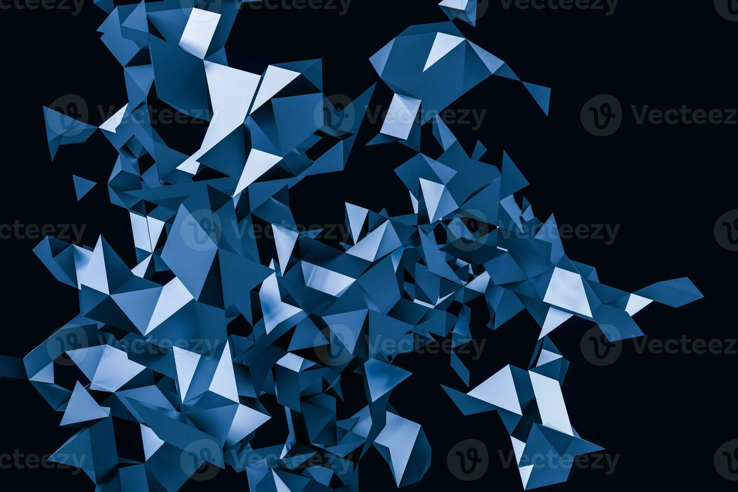 Triangular paper with creative shapes, 3d rendering photo