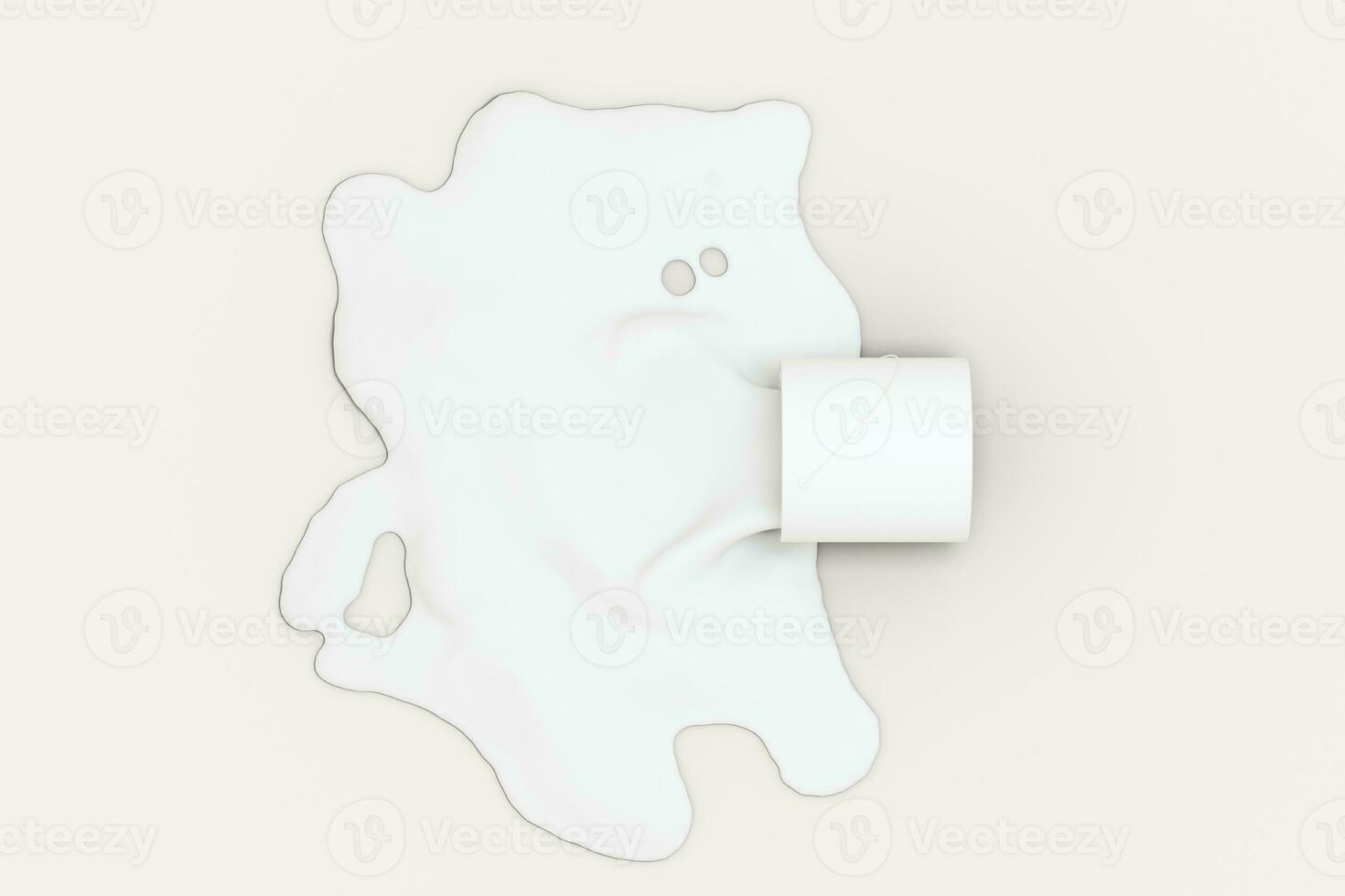 The buckets of paint with white background, 3d rendering. photo