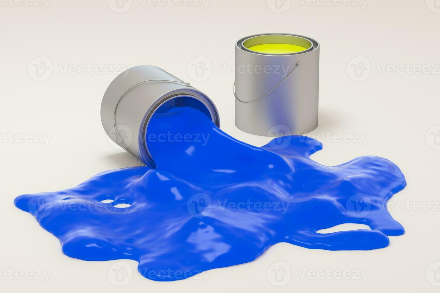 The buckets of paint with white background, 3d rendering. photo