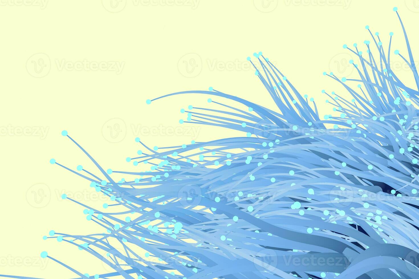 Blue growing lines and points, 3d rendering. photo