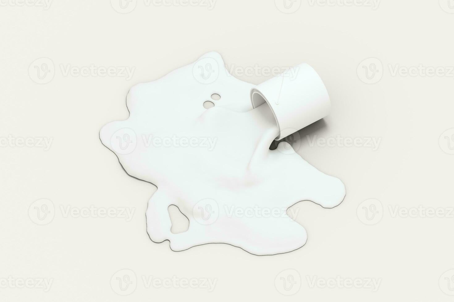 The buckets of paint with white background, 3d rendering. photo