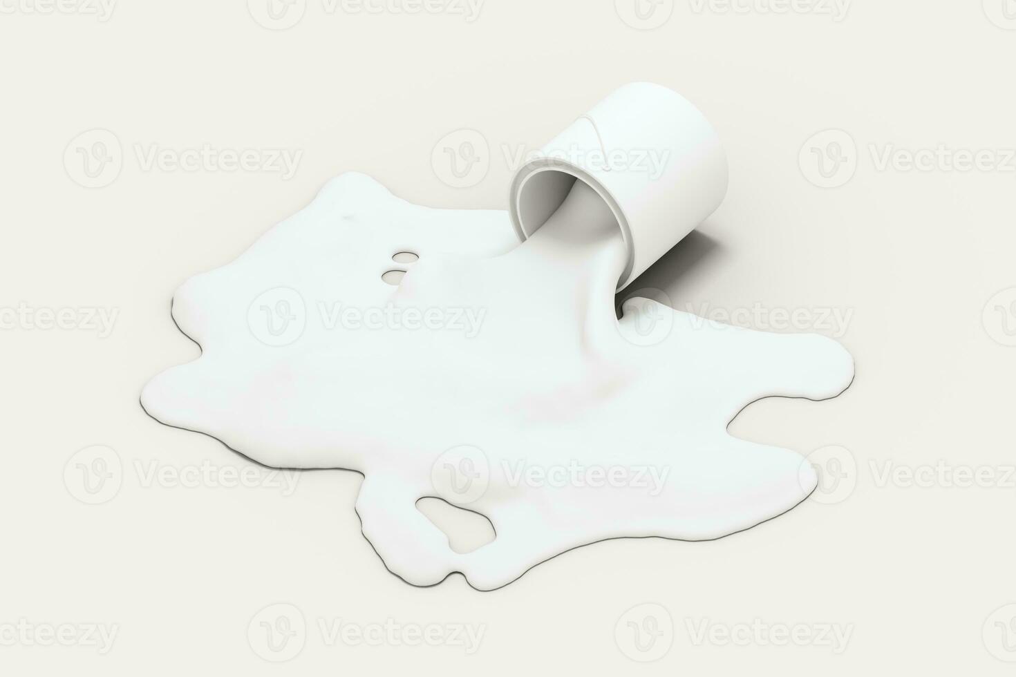 The buckets of paint with white background, 3d rendering. photo