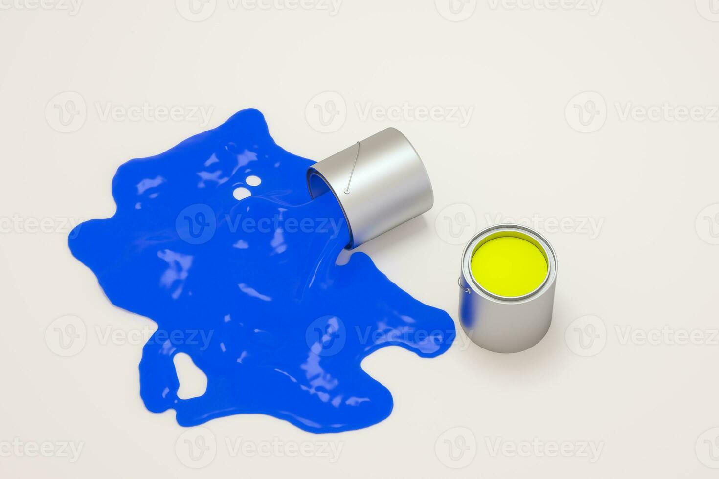 The buckets of paint with white background, 3d rendering. photo