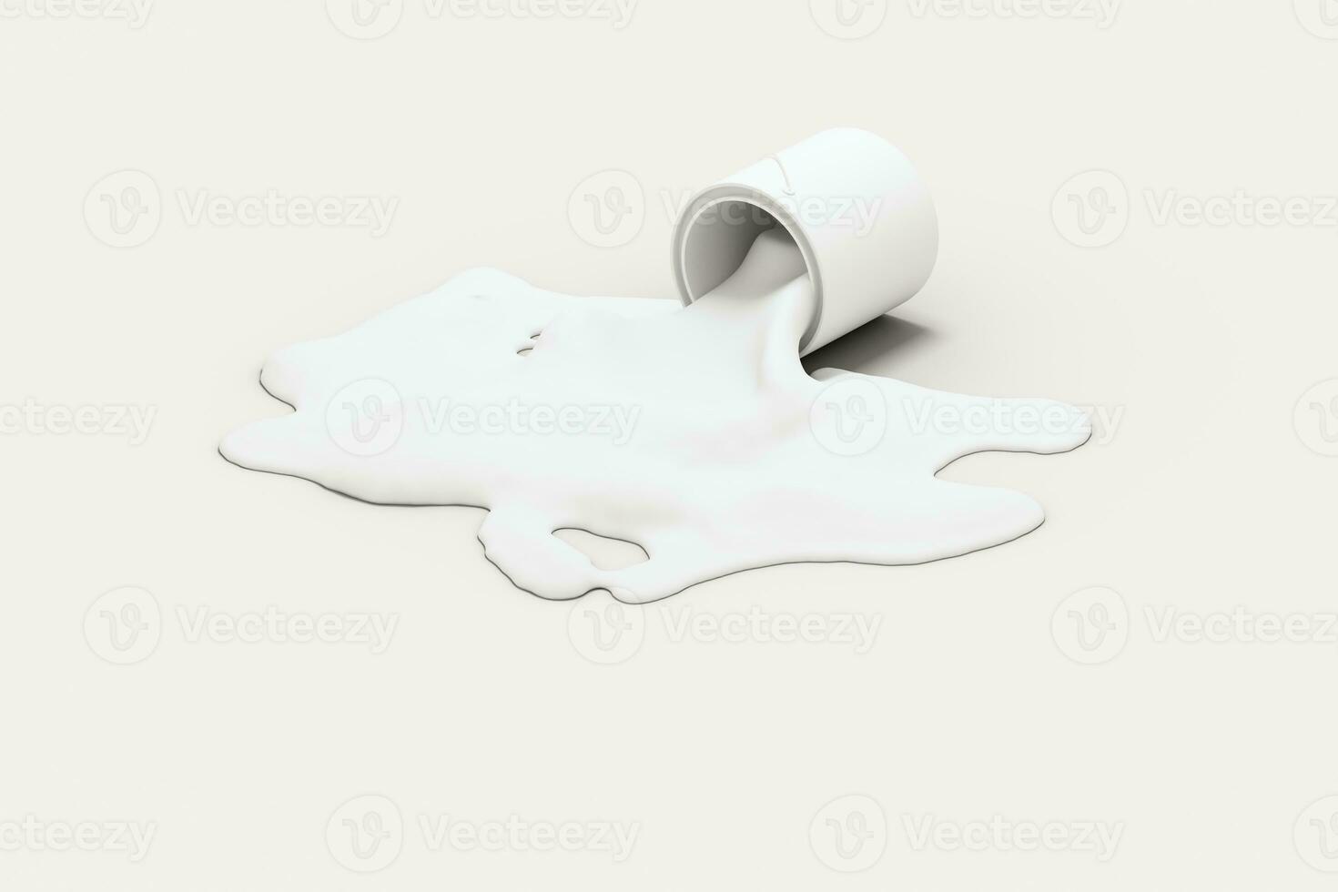 The buckets of paint with white background, 3d rendering. photo