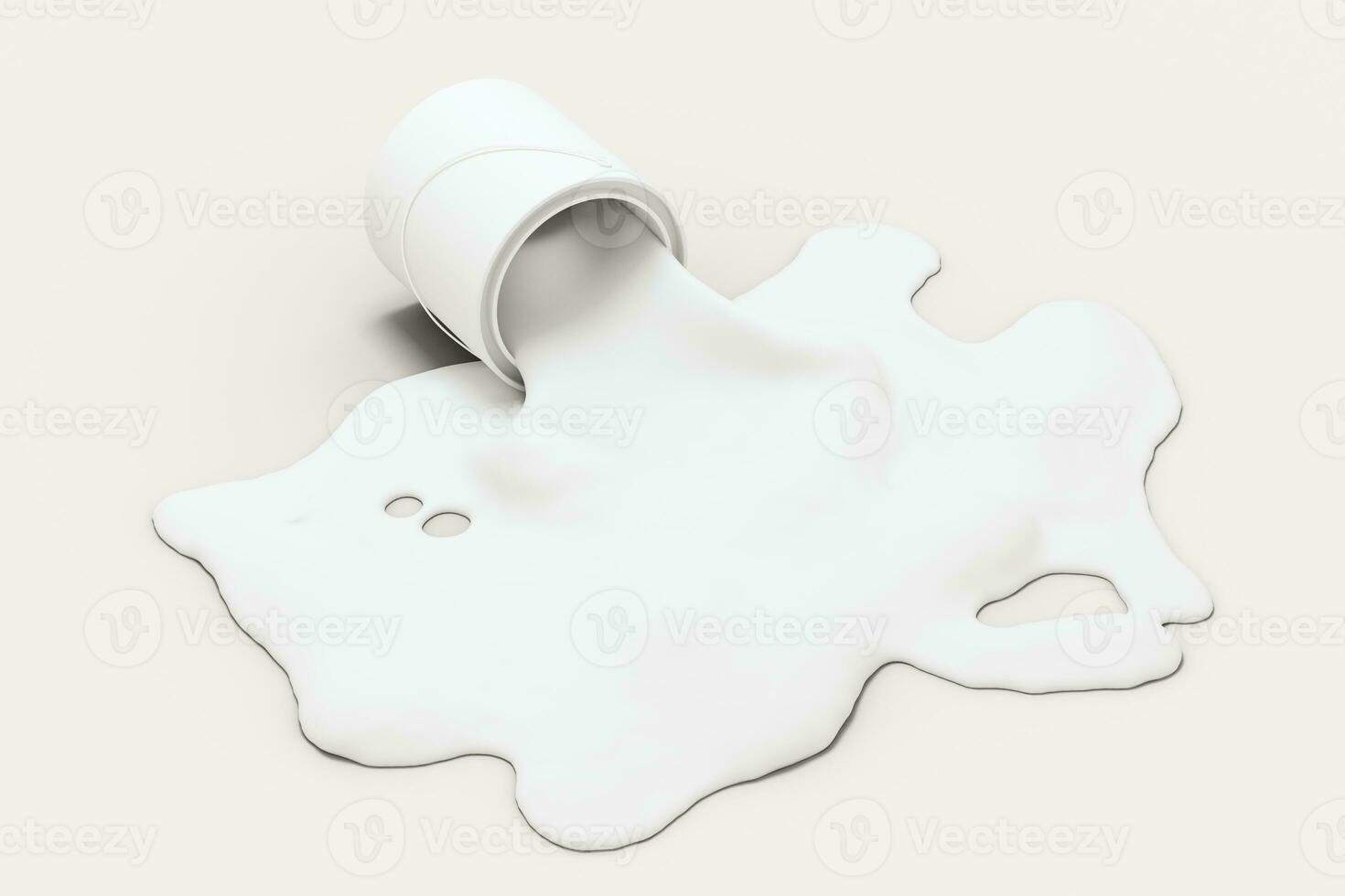 The buckets of paint with white background, 3d rendering. photo