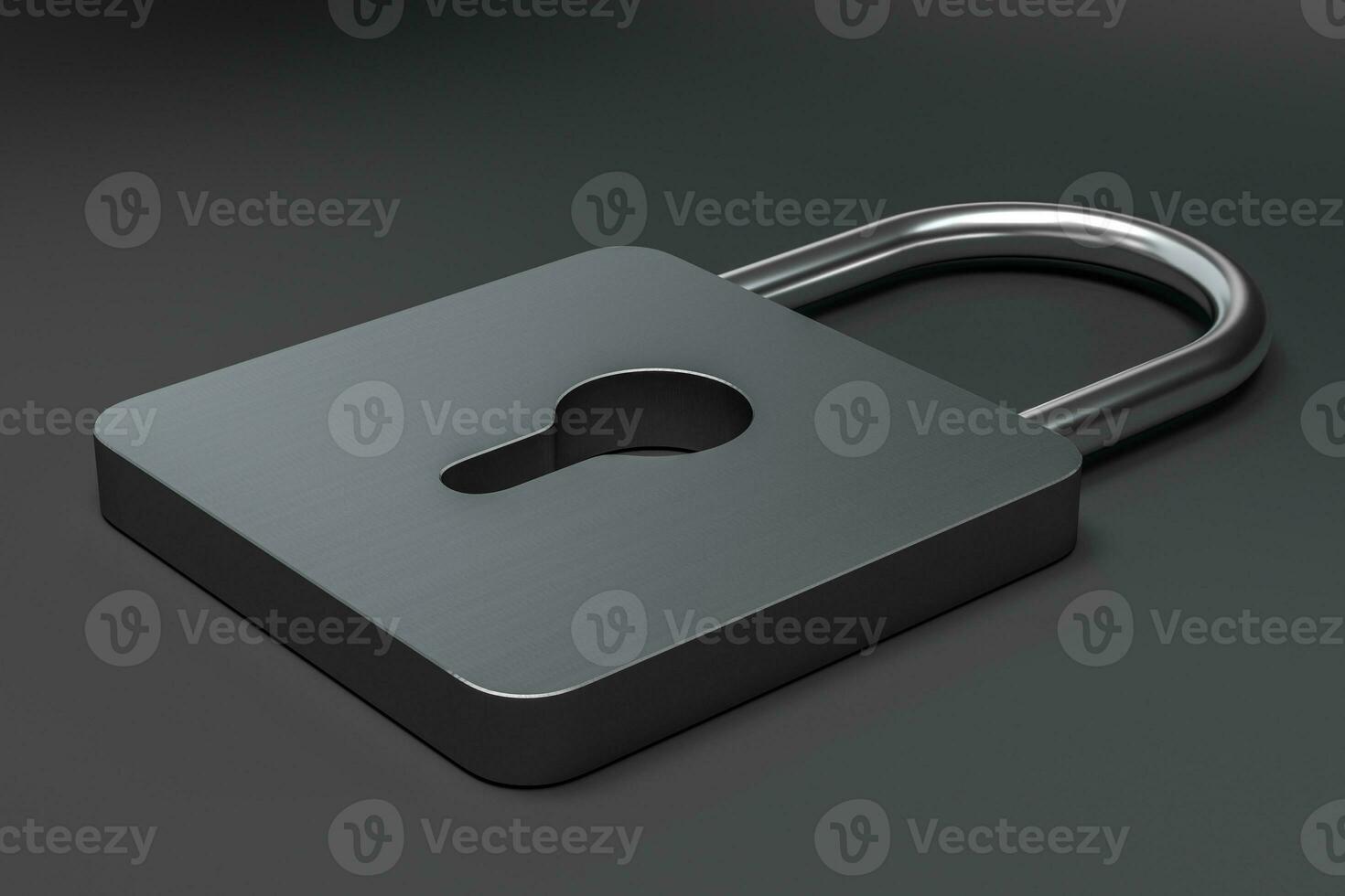 3d rendering, metal lock with digital concept background photo