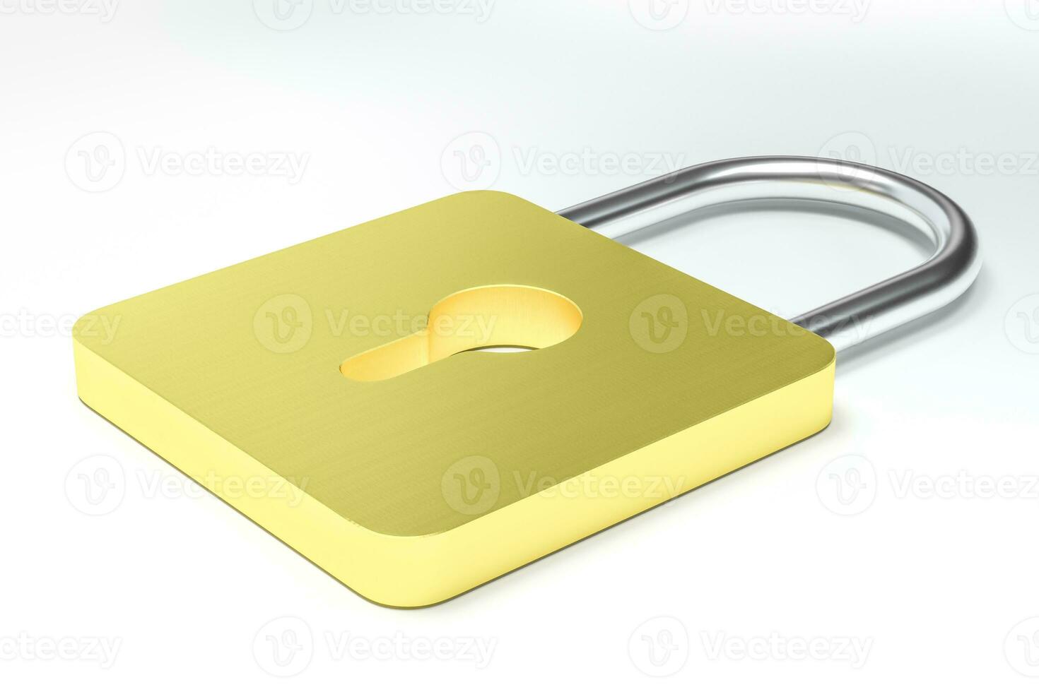 3d rendering, metal lock with digital concept background photo