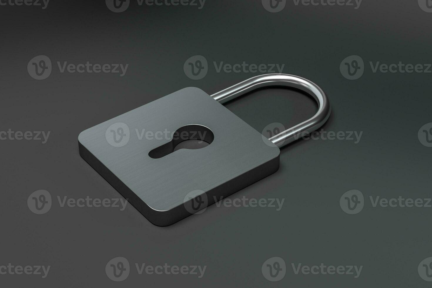 3d rendering, metal lock with digital concept background photo