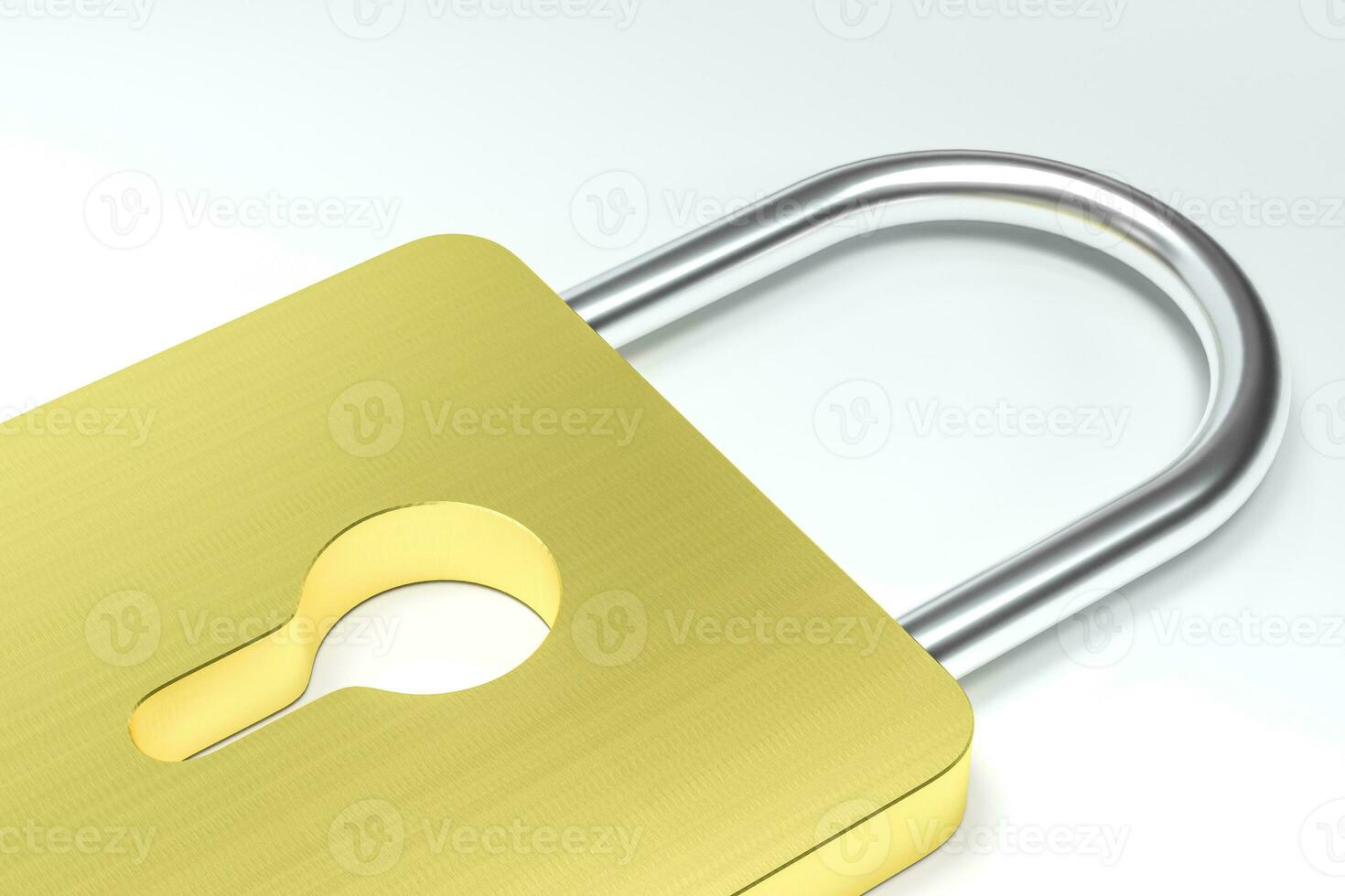 3d rendering, metal lock with digital concept background photo