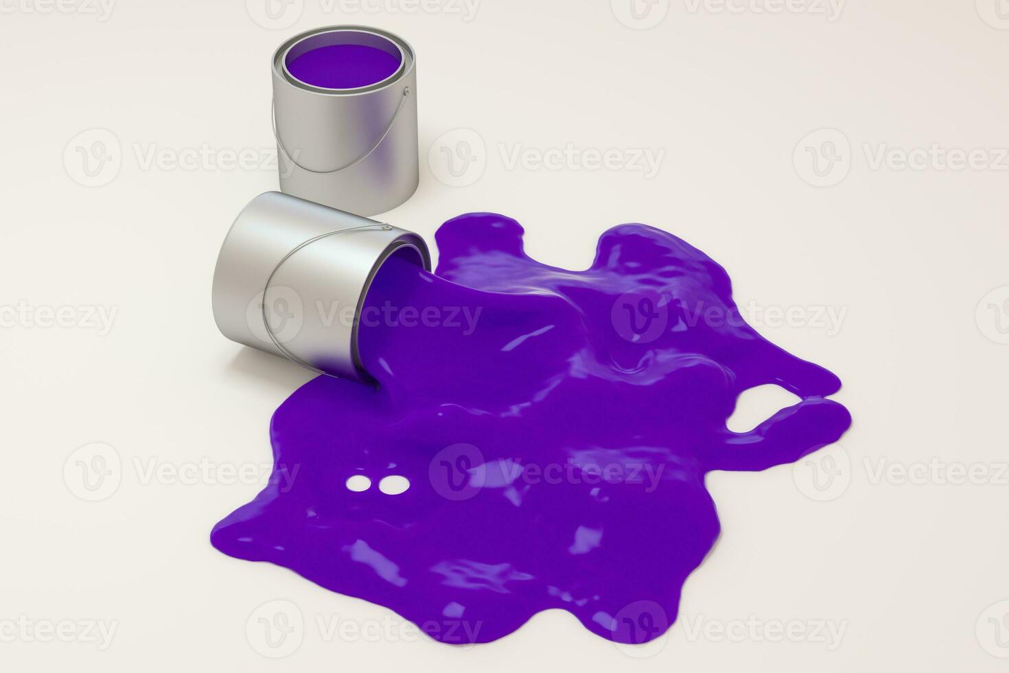 The buckets of paint with white background, 3d rendering. photo