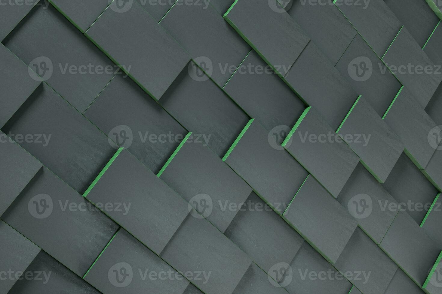 Dark undulating cubes, technological graphic background, 3d rendering. photo