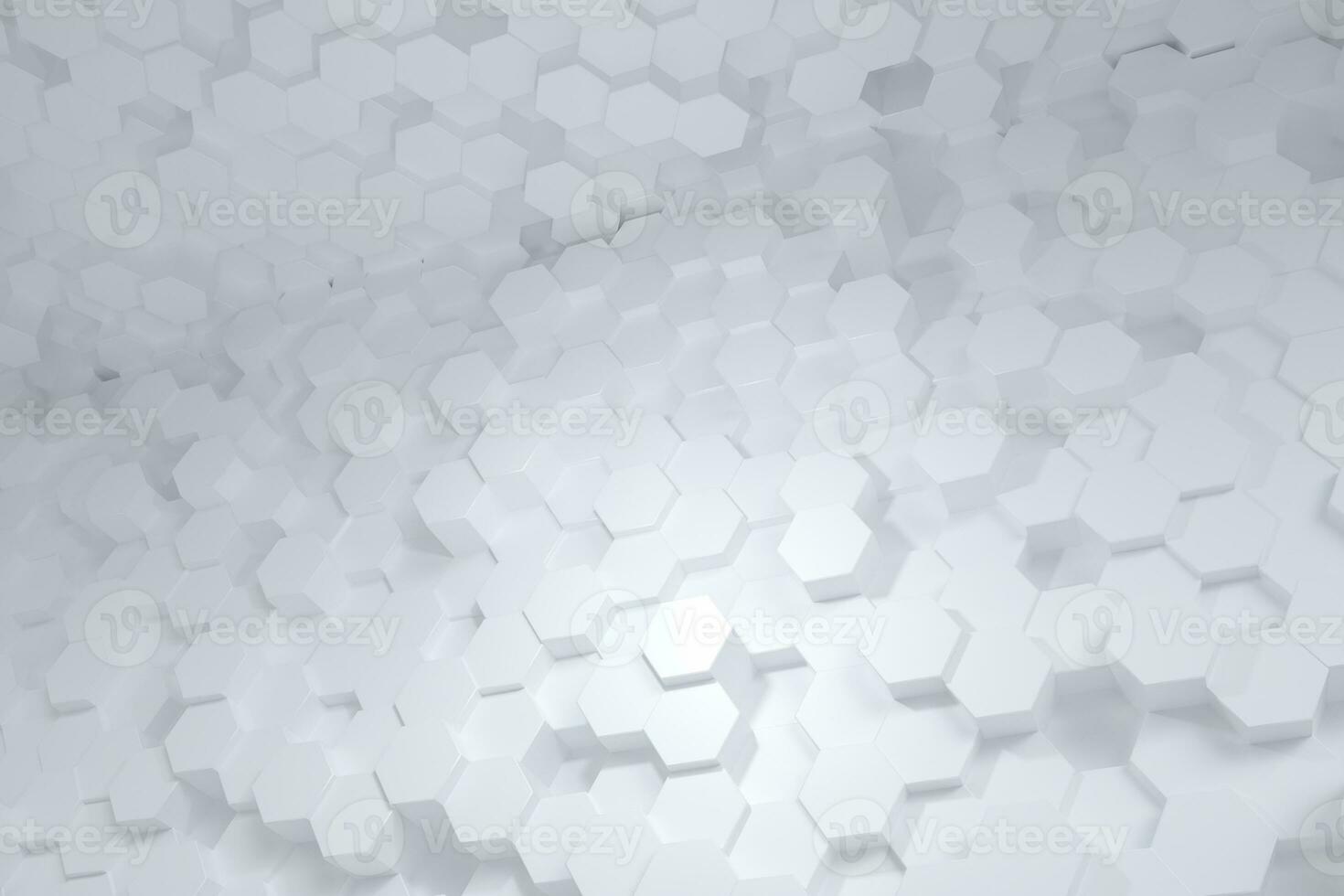 3d rendering, white triangle cubes photo