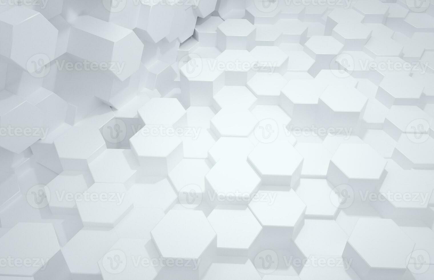3d rendering, white triangle cubes photo