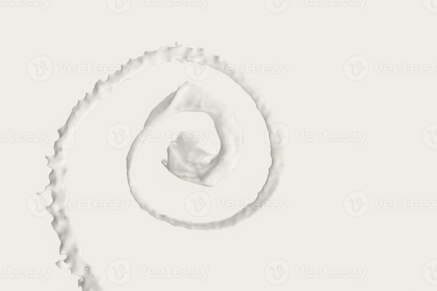 Purity splashing milk with creative shapes, 3d rendering. photo