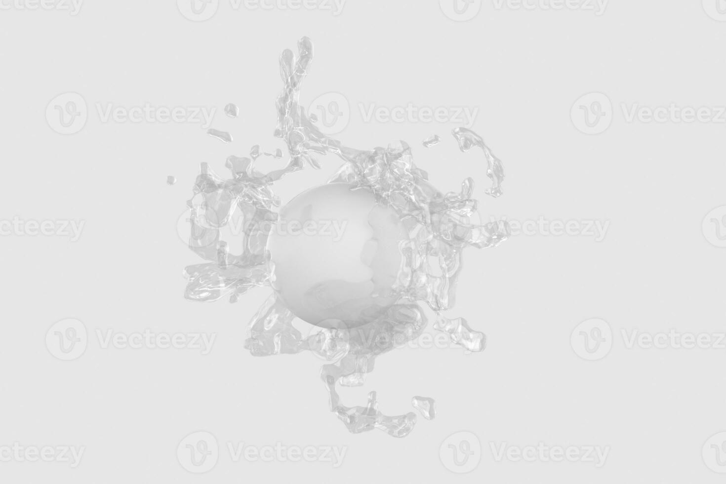 Purity splashing milk with creative shapes, 3d rendering. photo