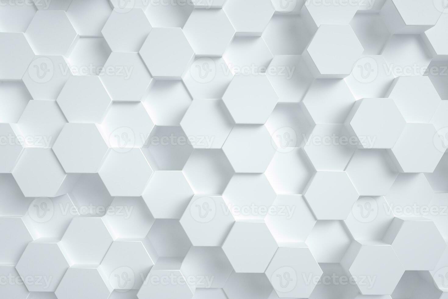 3d rendering, white triangle cubes photo