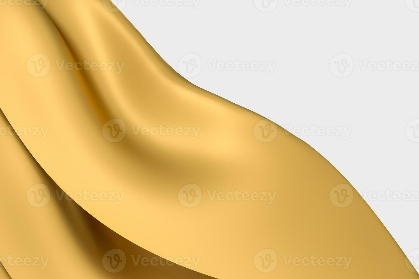 3d rendering, golden flowing cloth background. photo