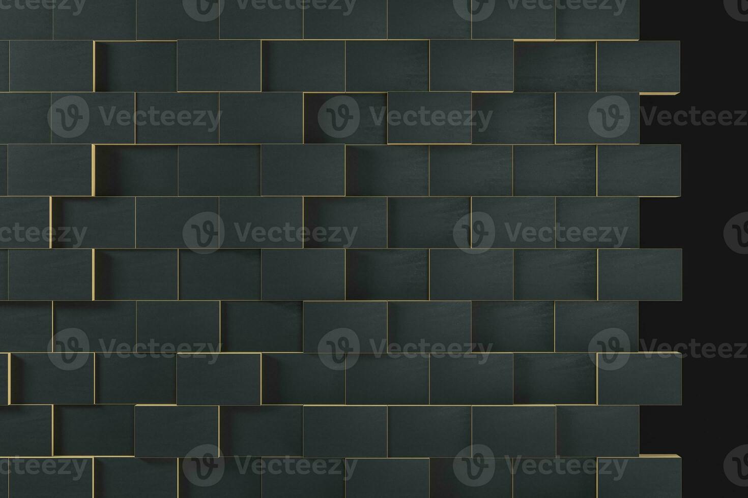 Dark undulating cubes, technological graphic background, 3d rendering. photo