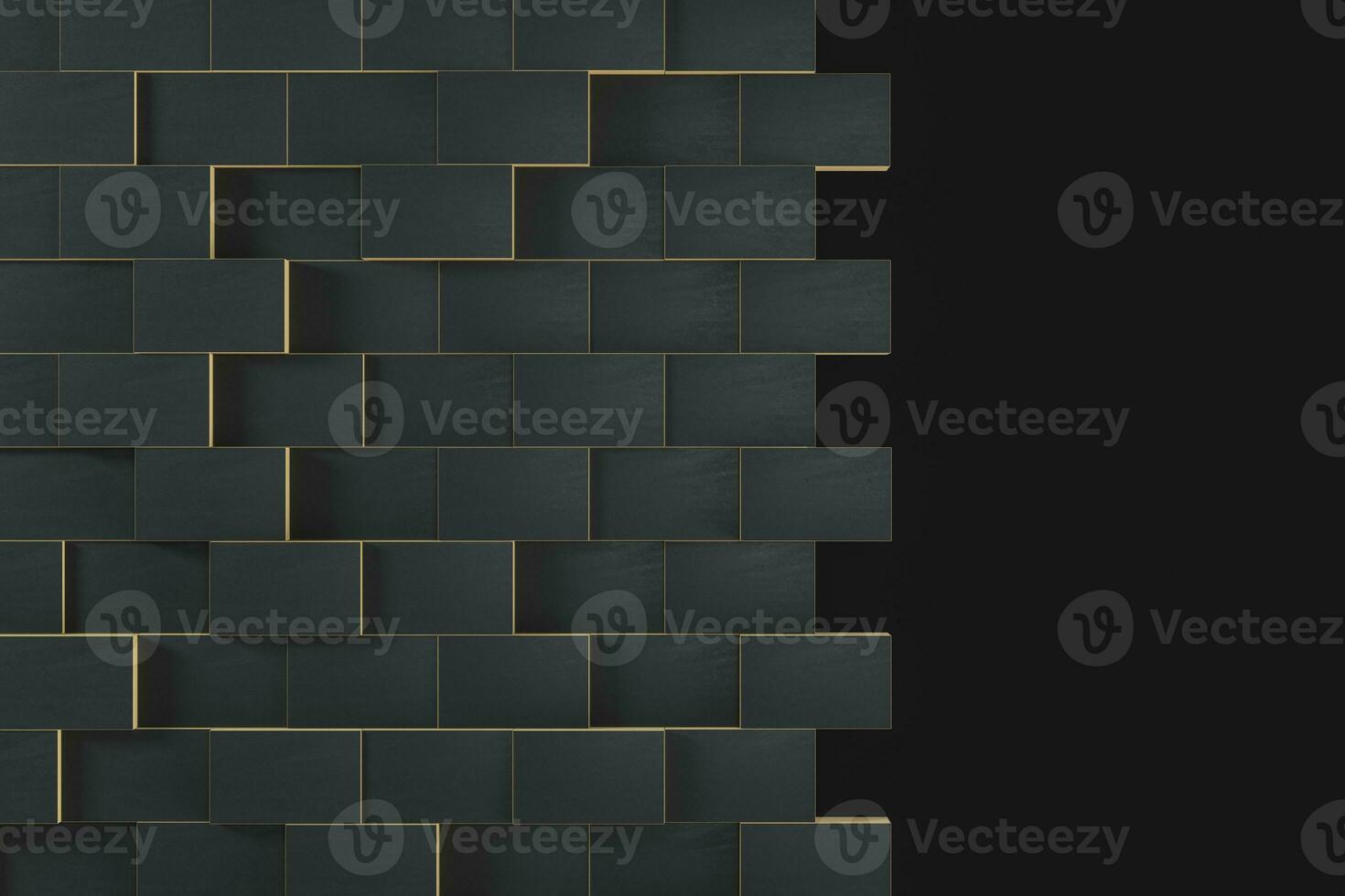 Dark undulating cubes, technological graphic background, 3d rendering. photo