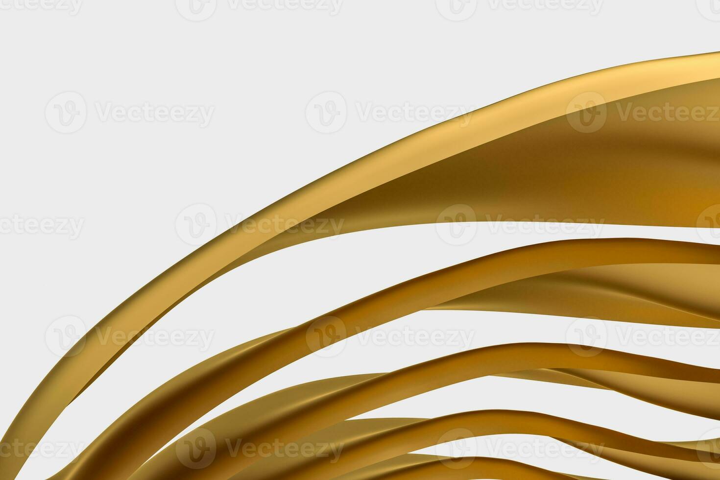 3d rendering, golden flowing cloth background. photo