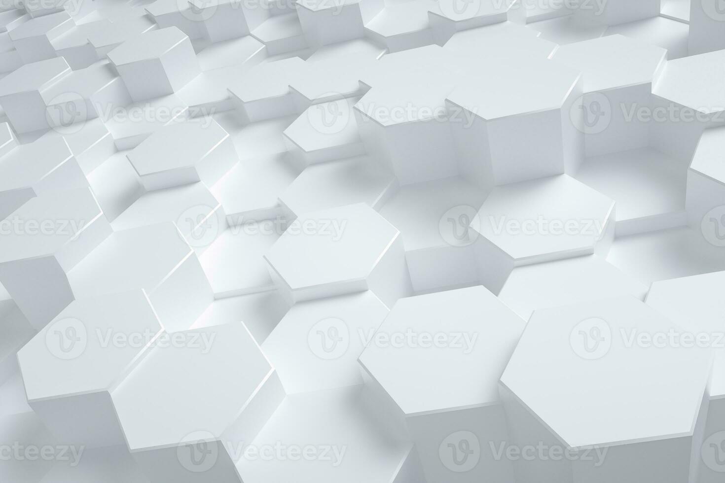 3d rendering, white triangle cubes photo