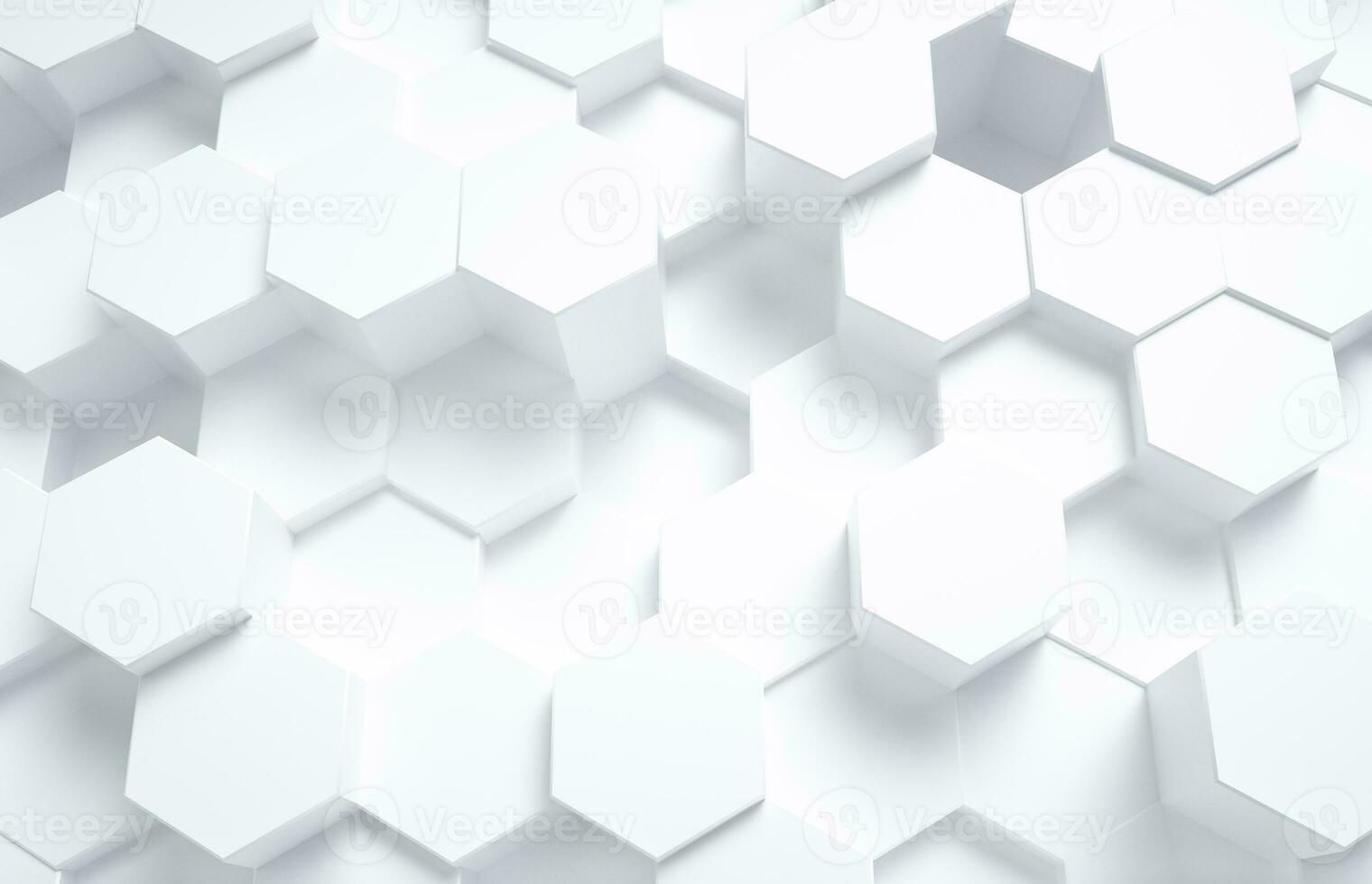 3d rendering, white triangle cubes photo