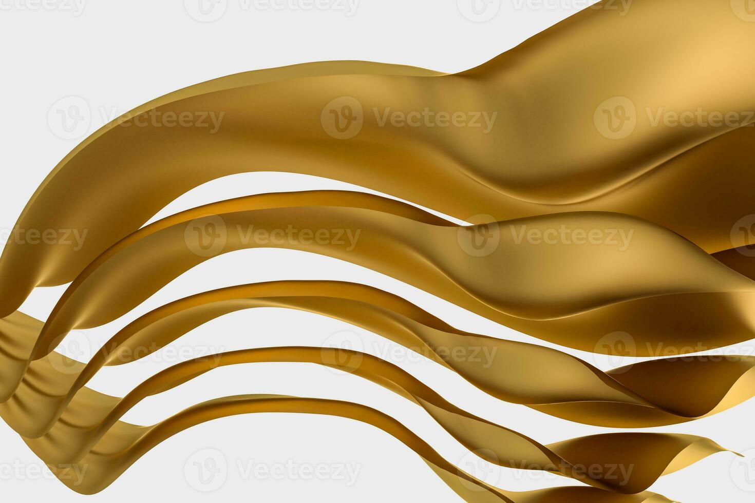 3d rendering, golden flowing cloth background. photo