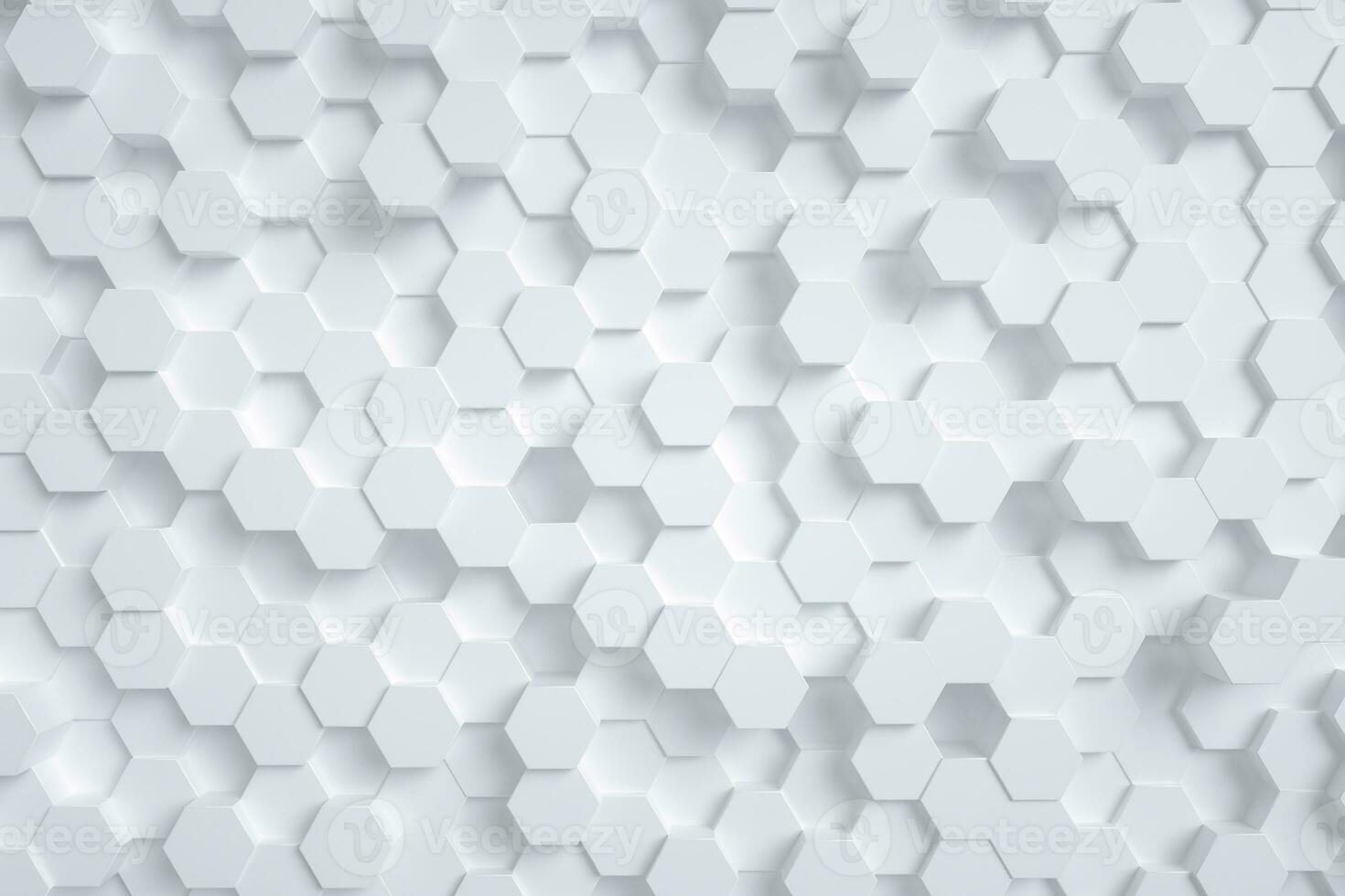 3d rendering, white triangle cubes photo