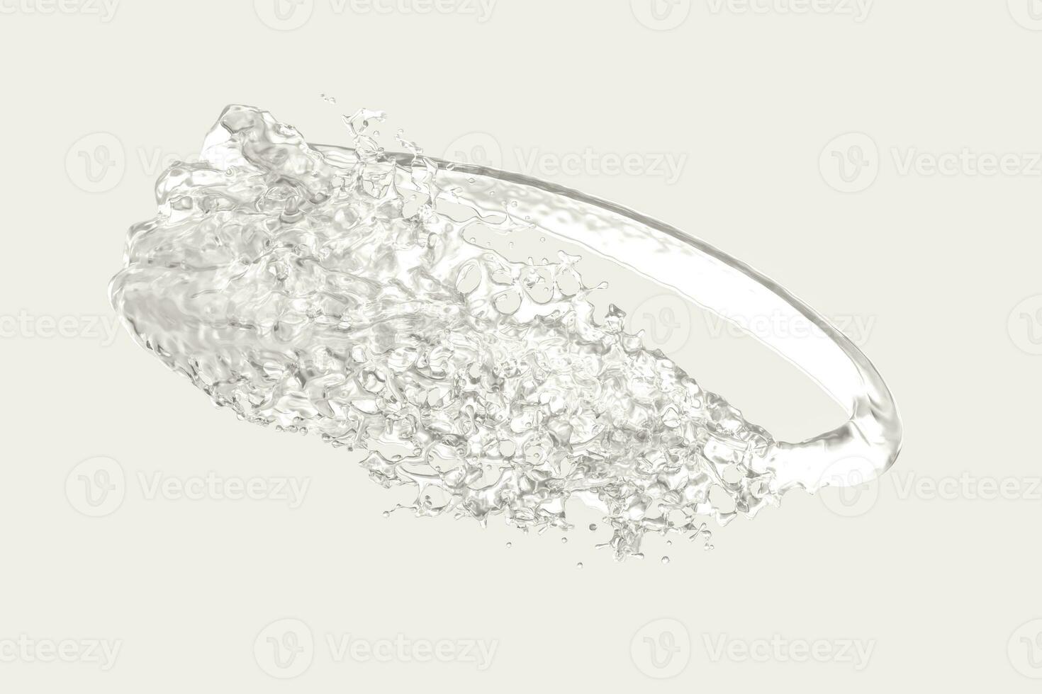 Purity splashing milk with creative shapes, 3d rendering. photo