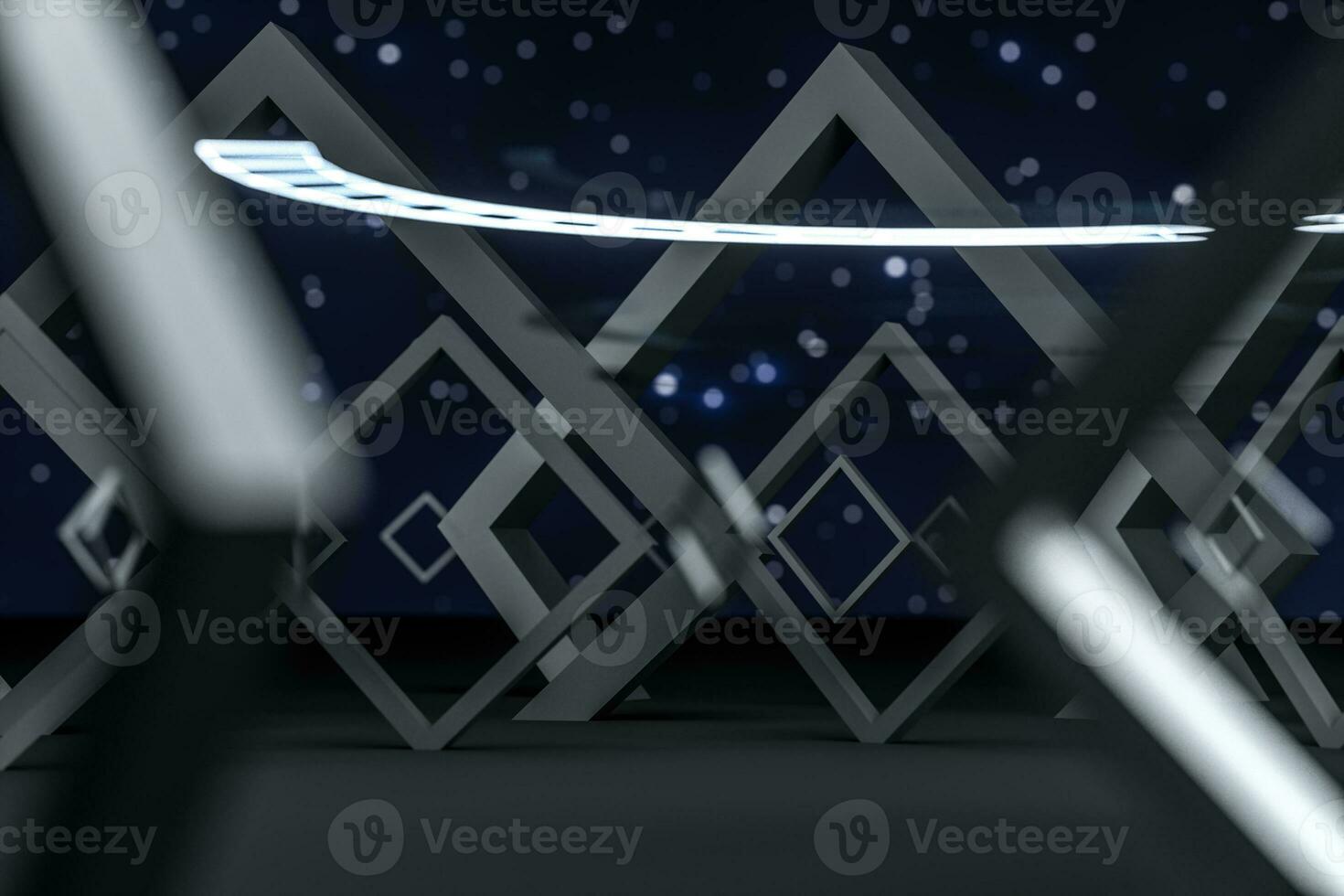 3d rendering, dark creative polygon elements photo