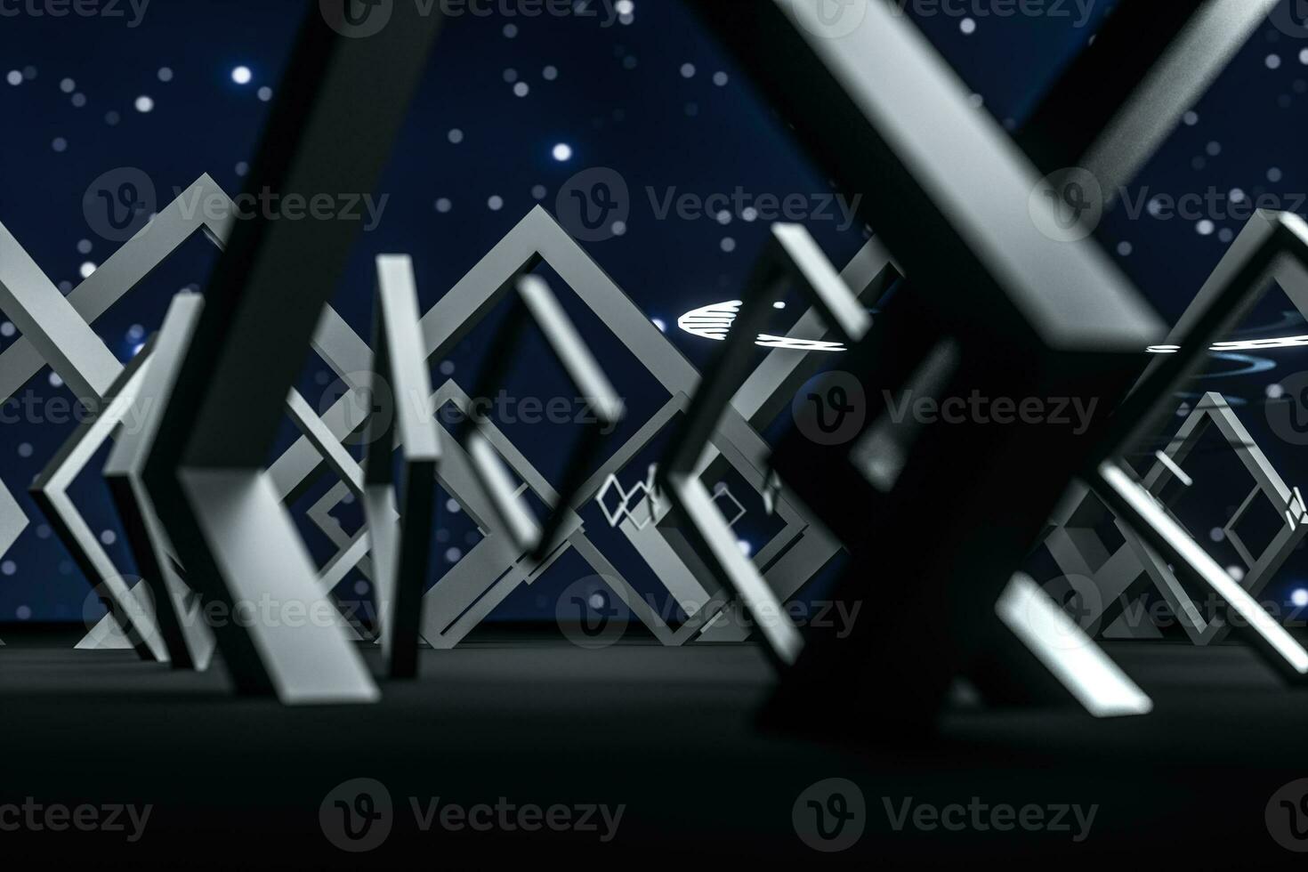 3d rendering, dark creative polygon elements photo