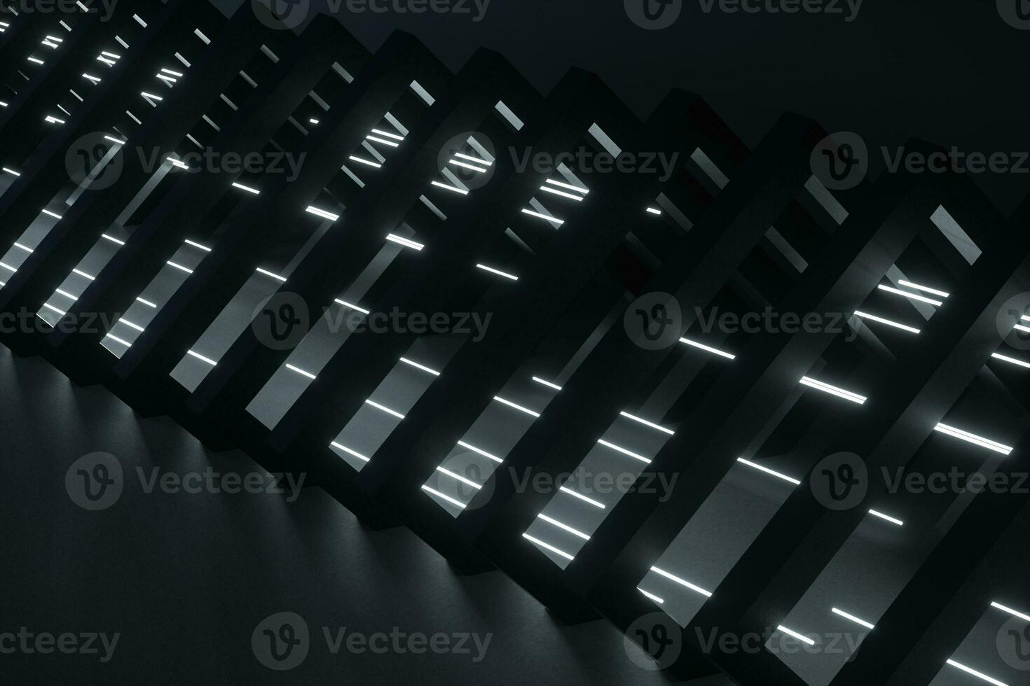 3d rendering, dark creative polygon elements photo