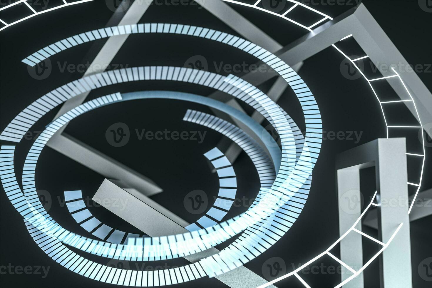 3d rendering, dark creative polygon elements photo