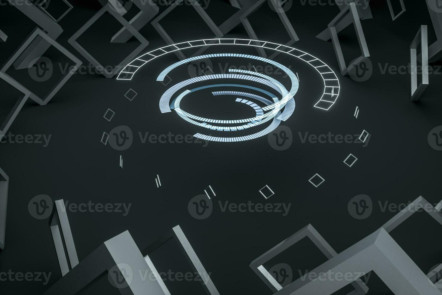 3d rendering, dark creative polygon elements photo