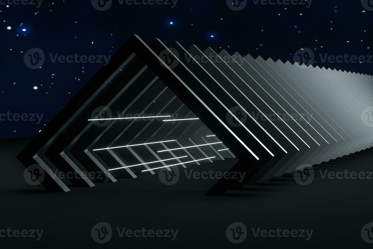 3d rendering, dark creative polygon elements photo