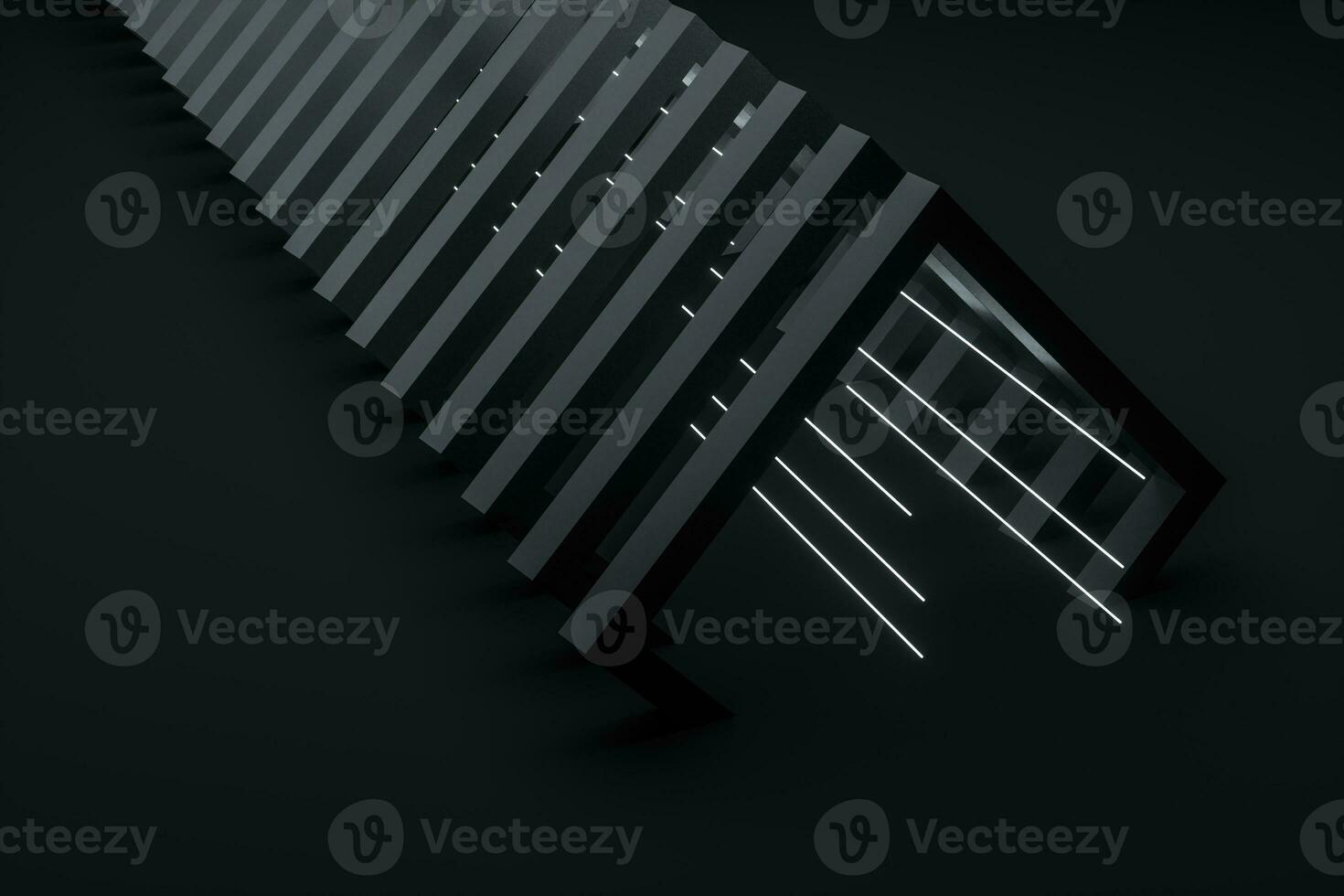 3d rendering, dark creative polygon elements photo