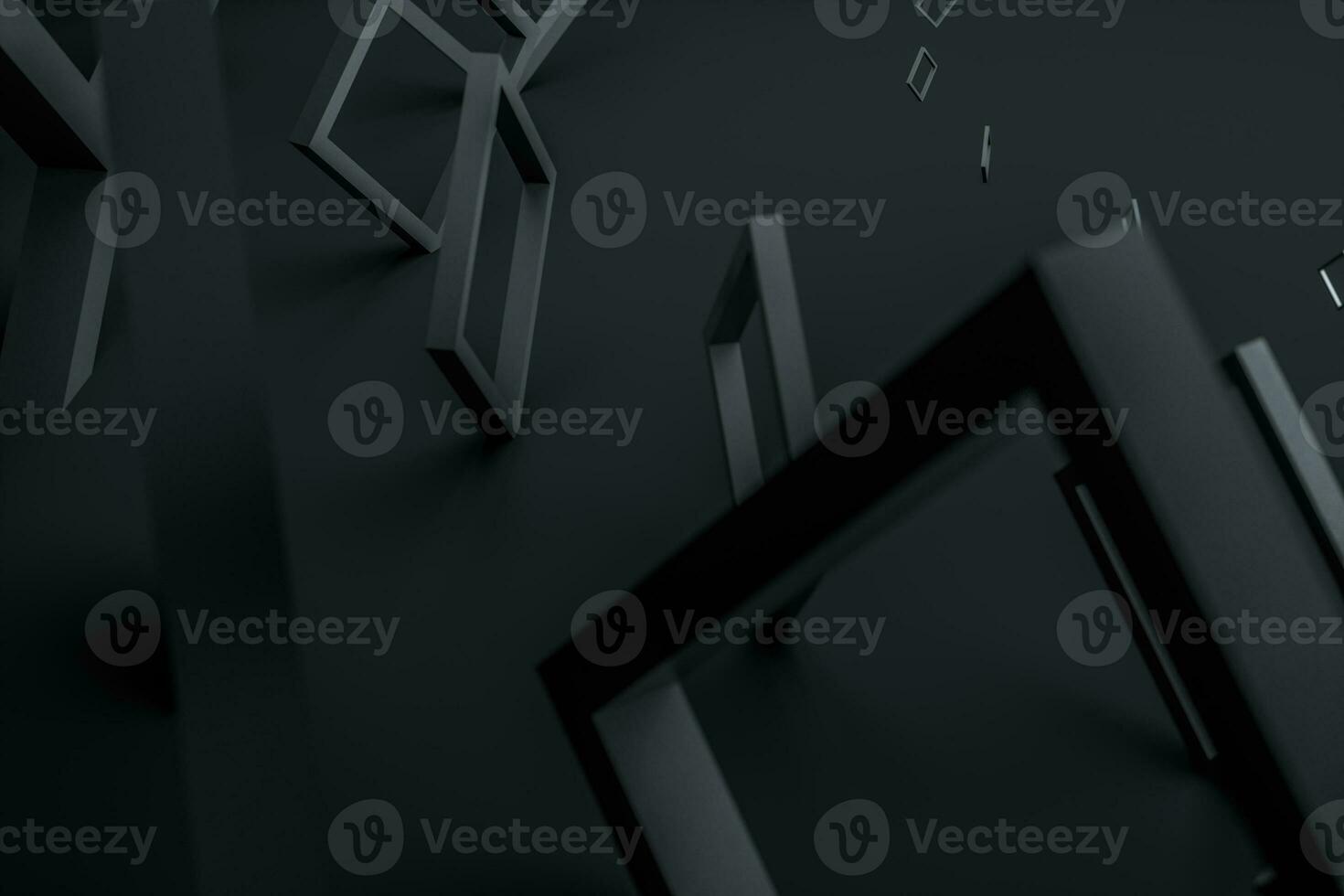 3d rendering, dark creative polygon elements photo