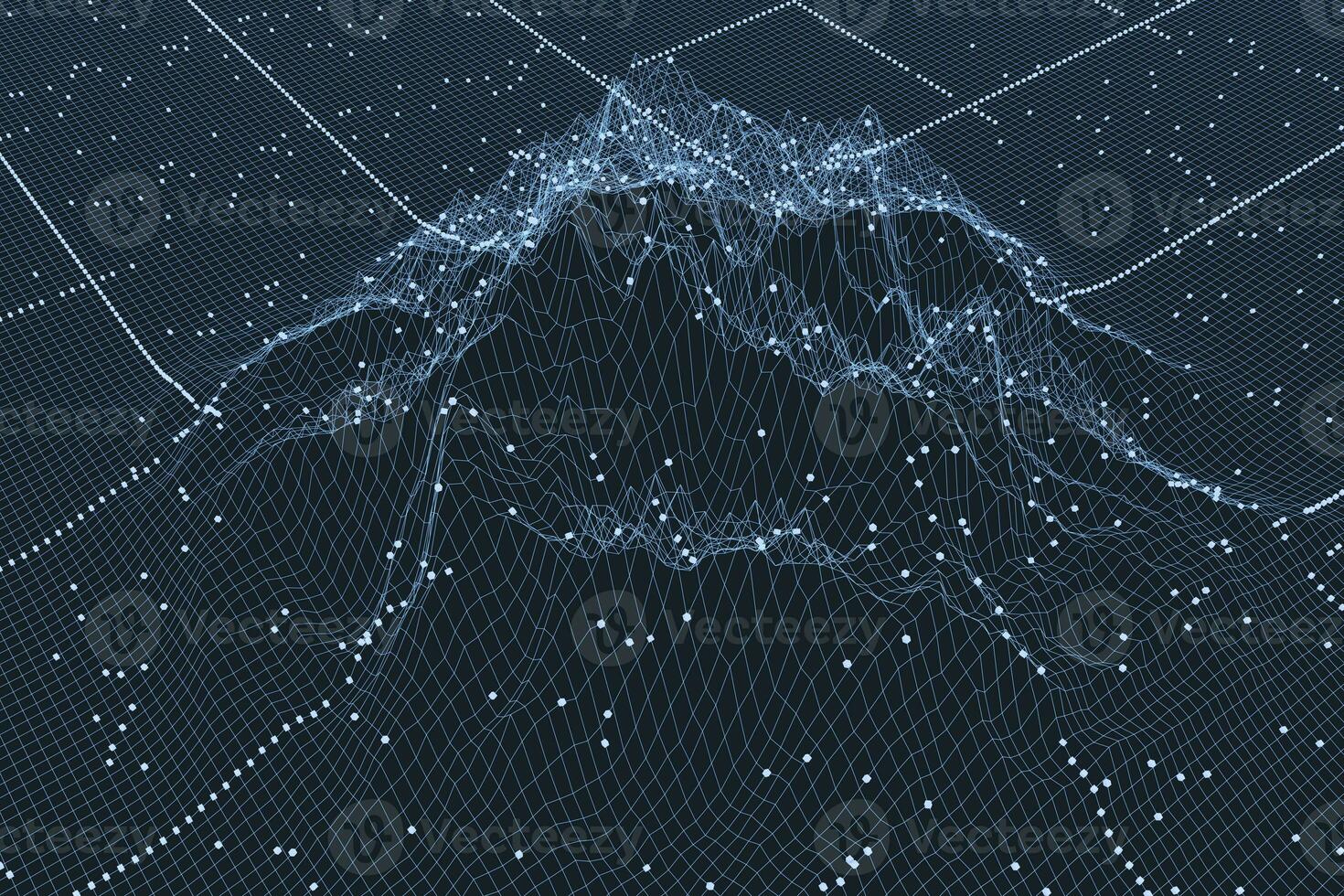 3d rendering, curve lines with dark background photo