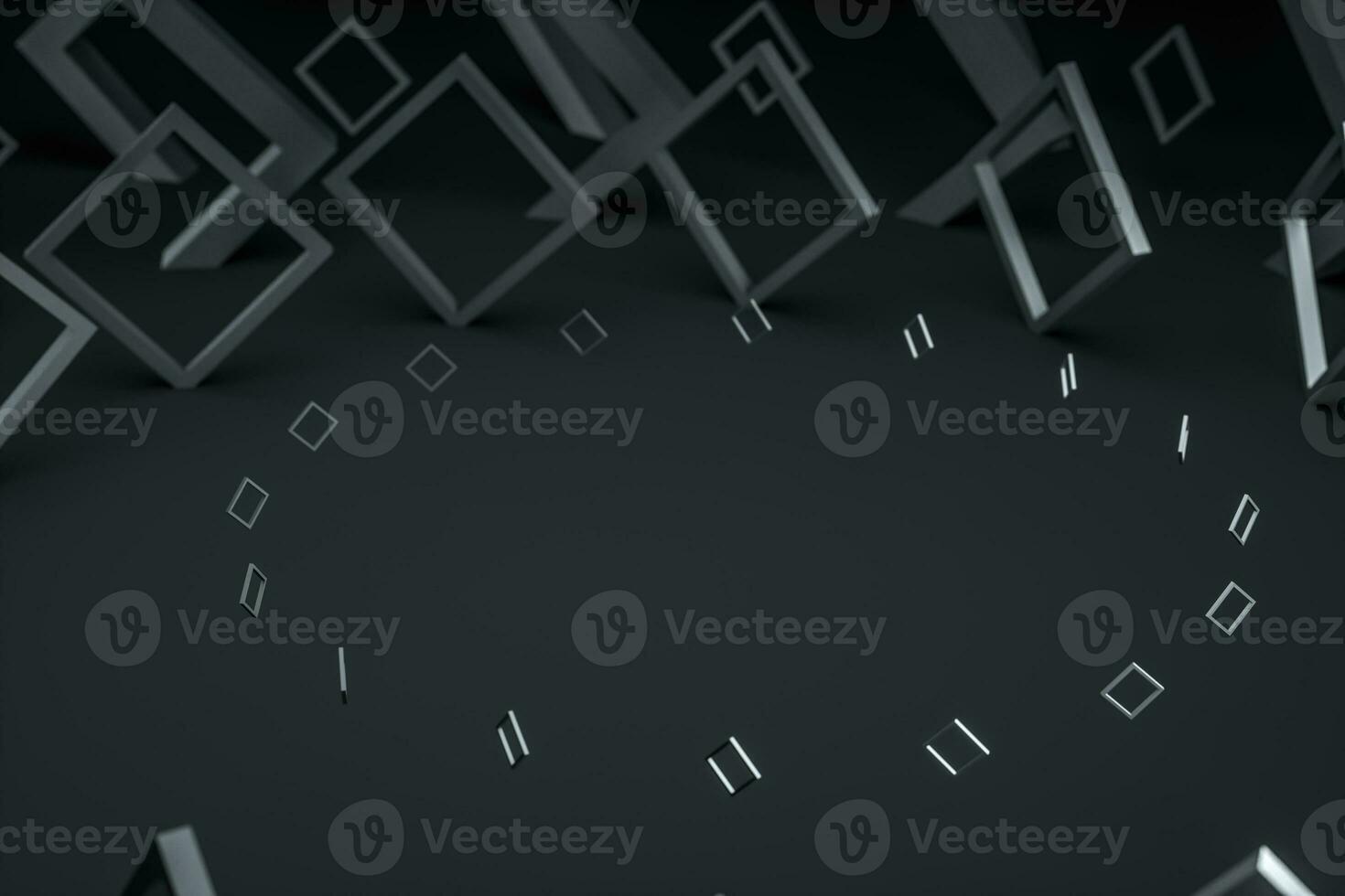 3d rendering, dark creative polygon elements photo
