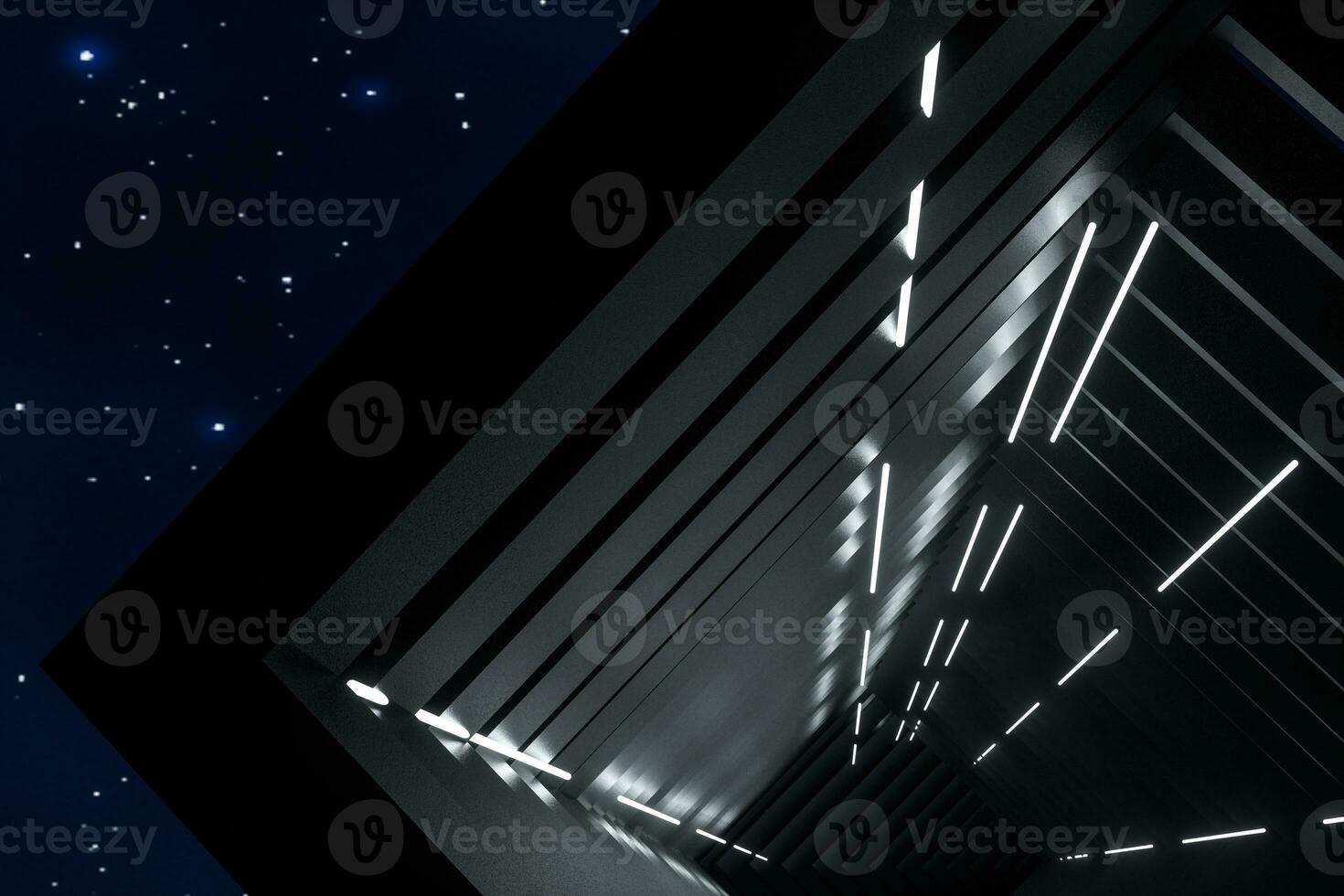 3d rendering, dark creative polygon elements photo