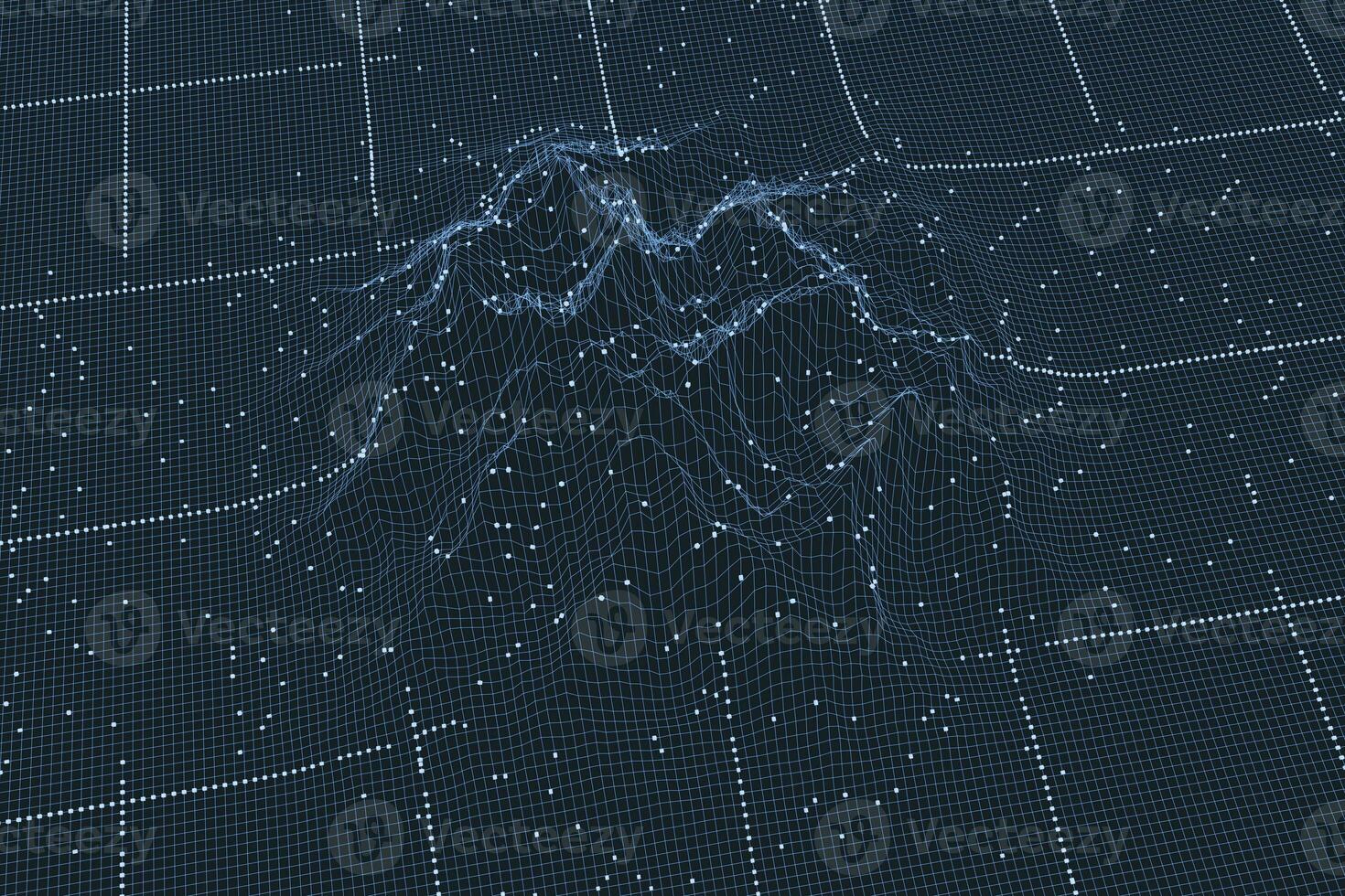 3d rendering, curve lines with dark background photo